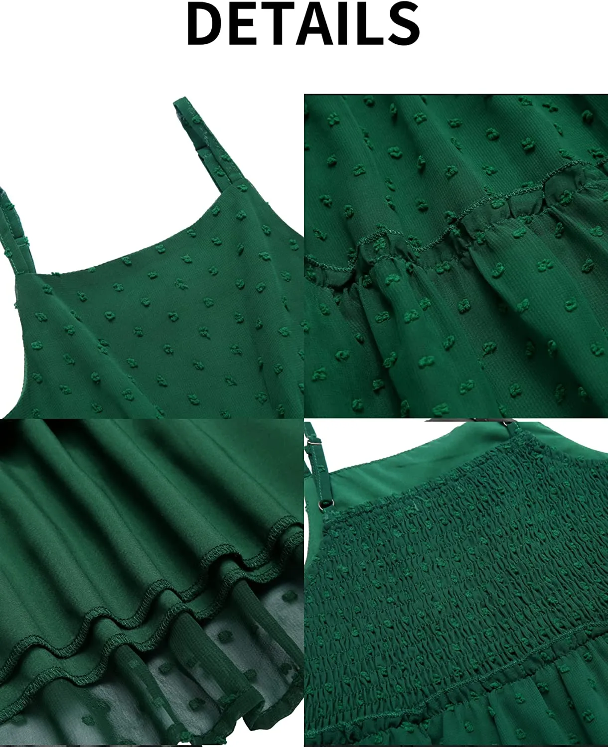Arshiner Girls Summer Dress Sleeveless Swiss Dot  Ruffle Flowy Sundress