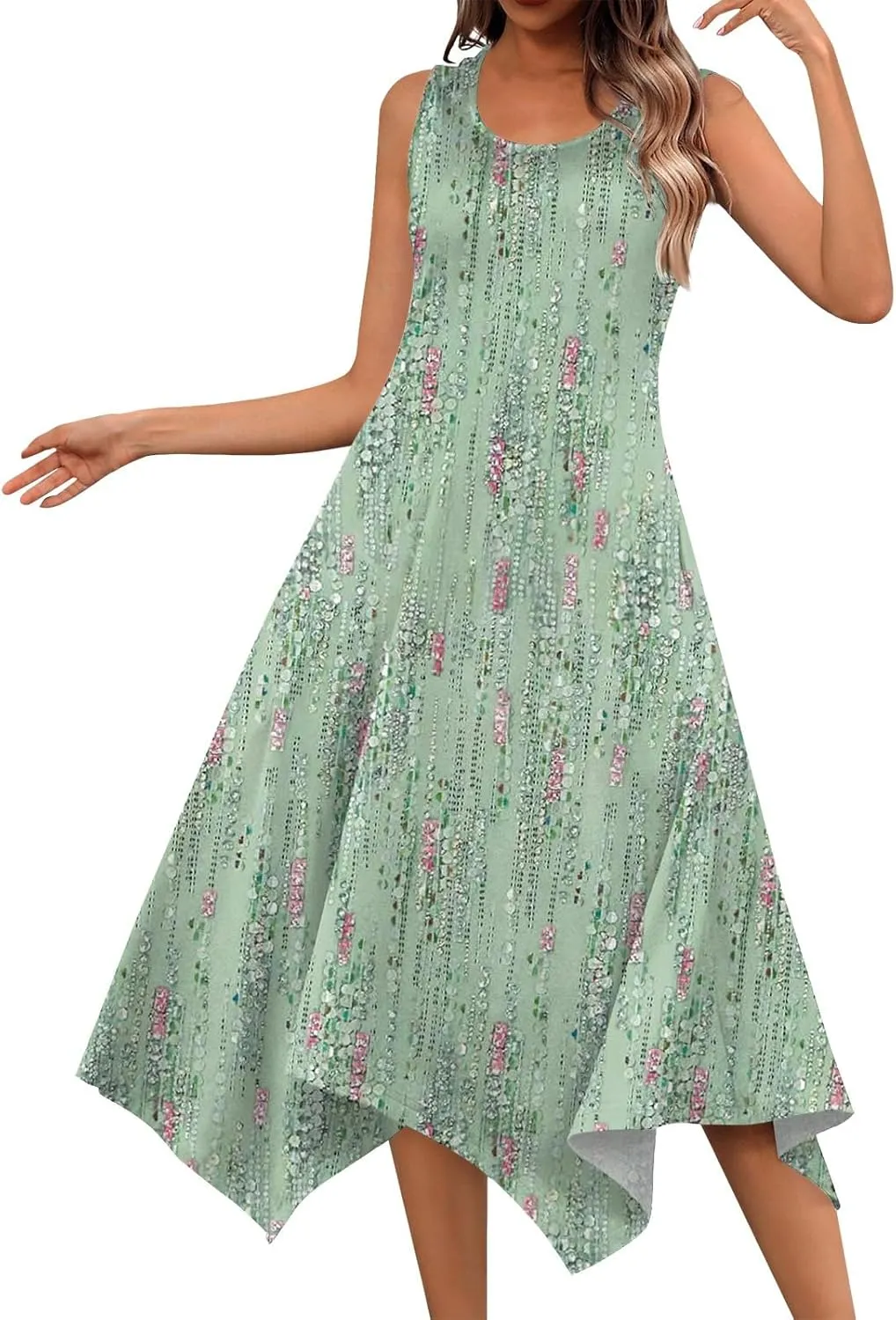Azeralia Summer Dress Sleeveless Midi Dress for Women Sundresses for Women 2024 Sundress Plus Size Bodycon Dresses for Women