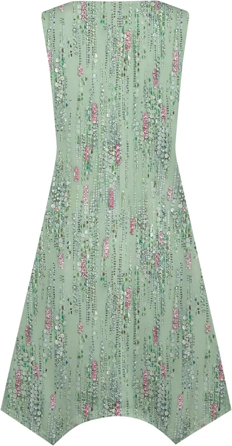 Azeralia Summer Dress Sleeveless Midi Dress for Women Sundresses for Women 2024 Sundress Plus Size Bodycon Dresses for Women