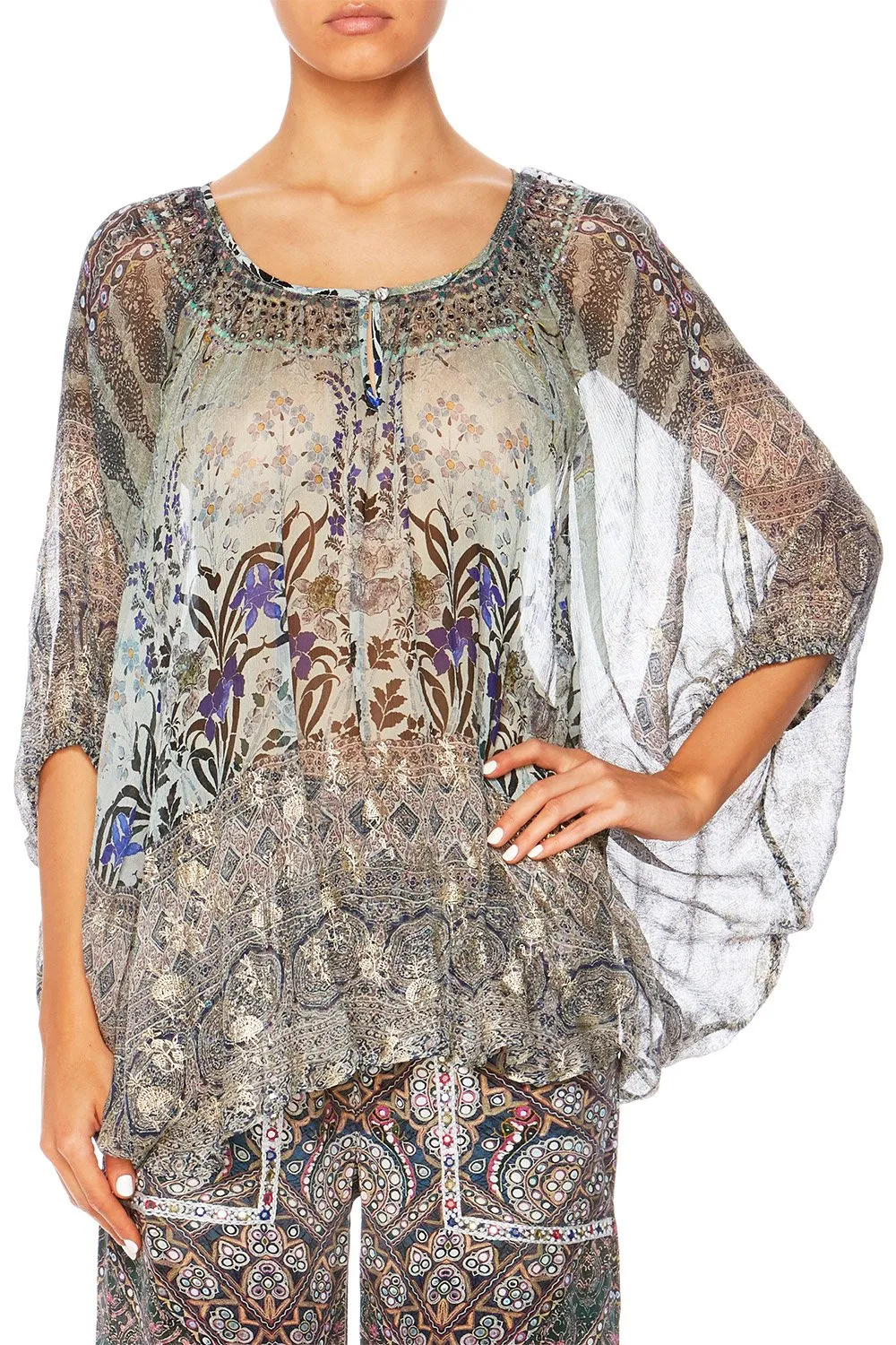 BLOUSE WITH KEYHOLE FRONT MAMAS HOME
