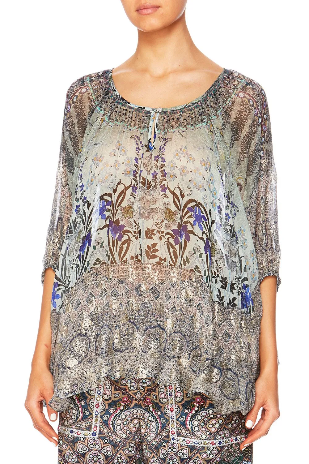 BLOUSE WITH KEYHOLE FRONT MAMAS HOME