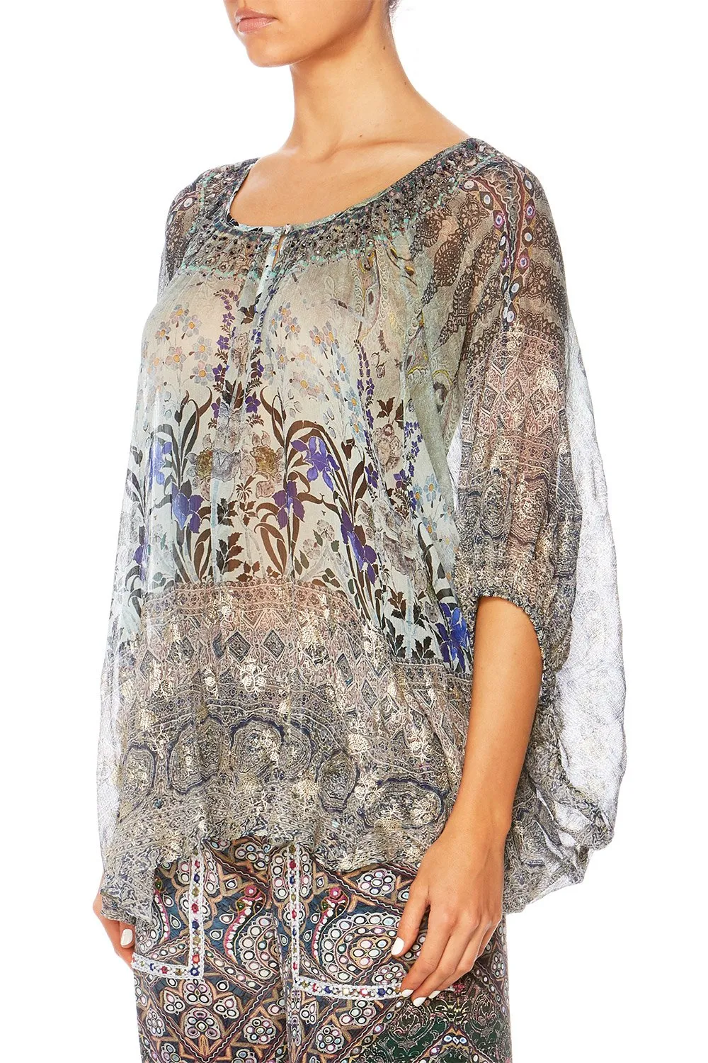 BLOUSE WITH KEYHOLE FRONT MAMAS HOME