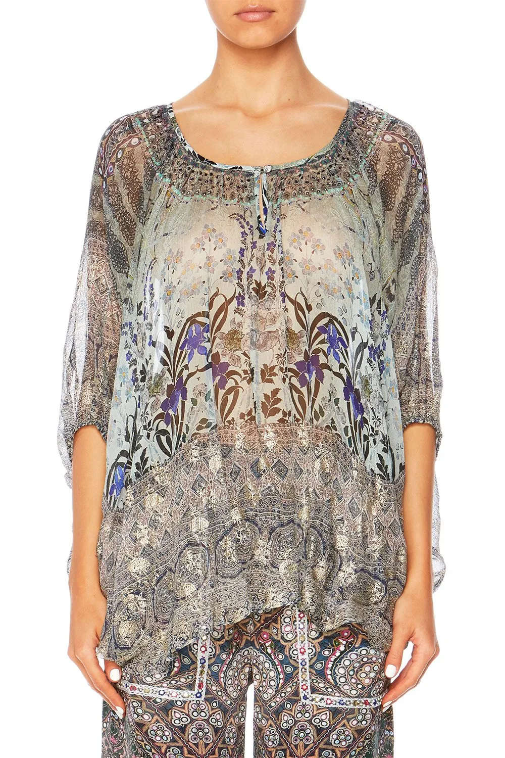 BLOUSE WITH KEYHOLE FRONT MAMAS HOME