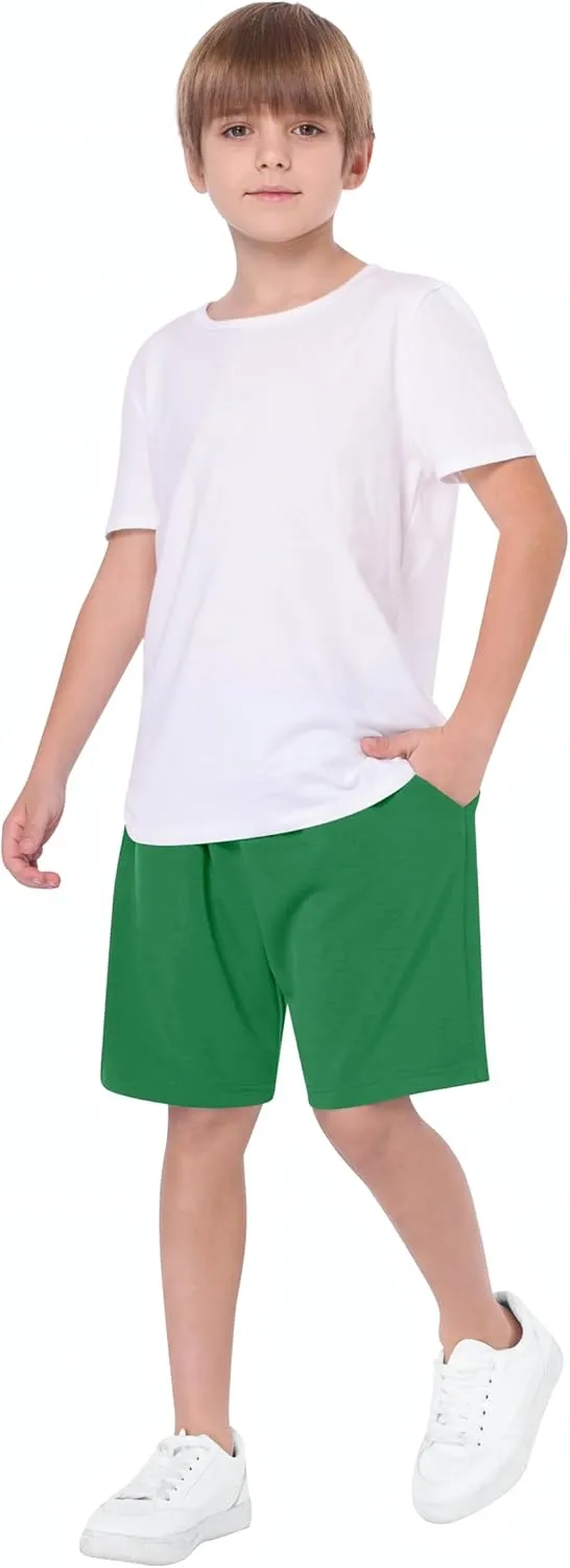 Boys Summer Solid Color Short Sleeve Polo Shirt And Shorts Sets for Kids6-15 Years