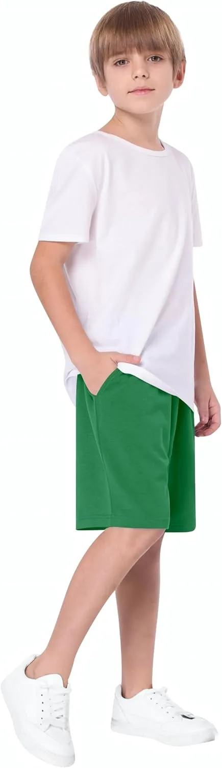 Boys Summer Solid Color Short Sleeve Polo Shirt And Shorts Sets for Kids6-15 Years