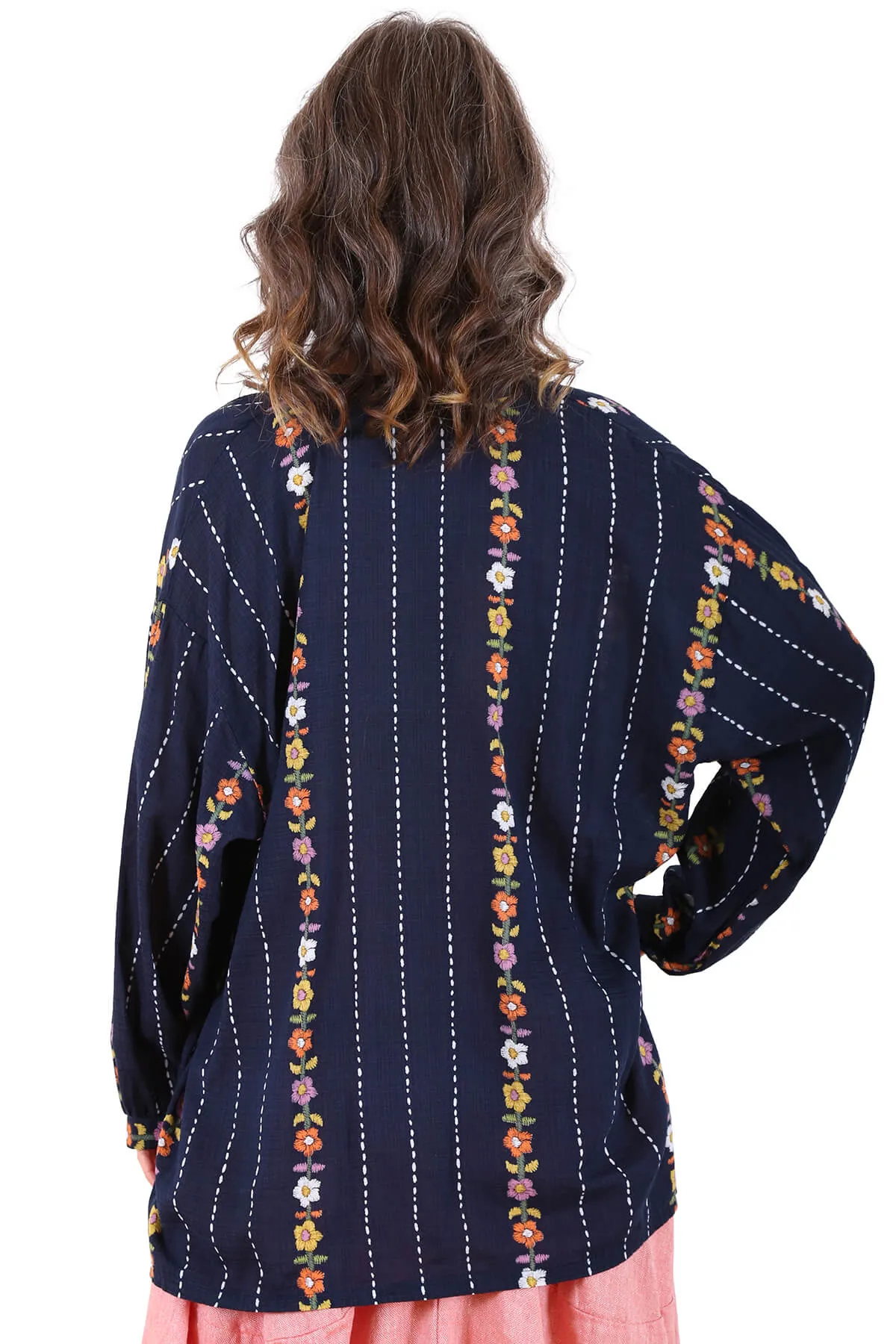 Cape May Blouse Navy in Cotton Blend