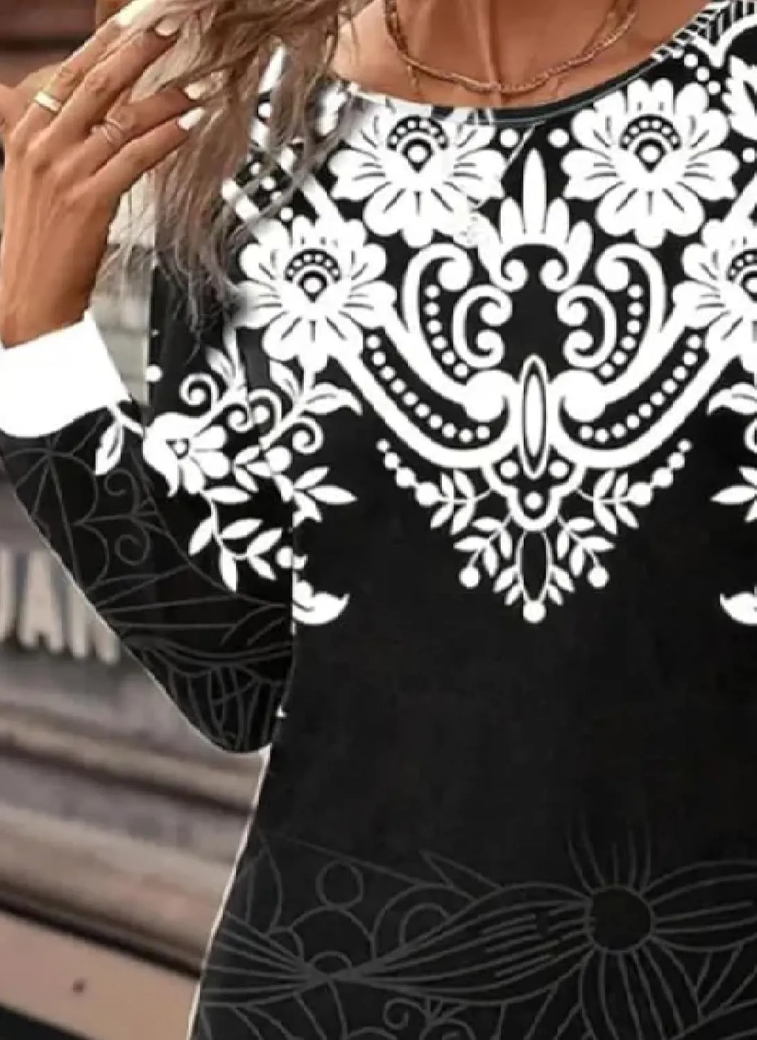 Chic Floral Print Shift Womens Cocktail Dress Round Neck Long Sleeve Mini Dress and Black Sundresses for Women 2025