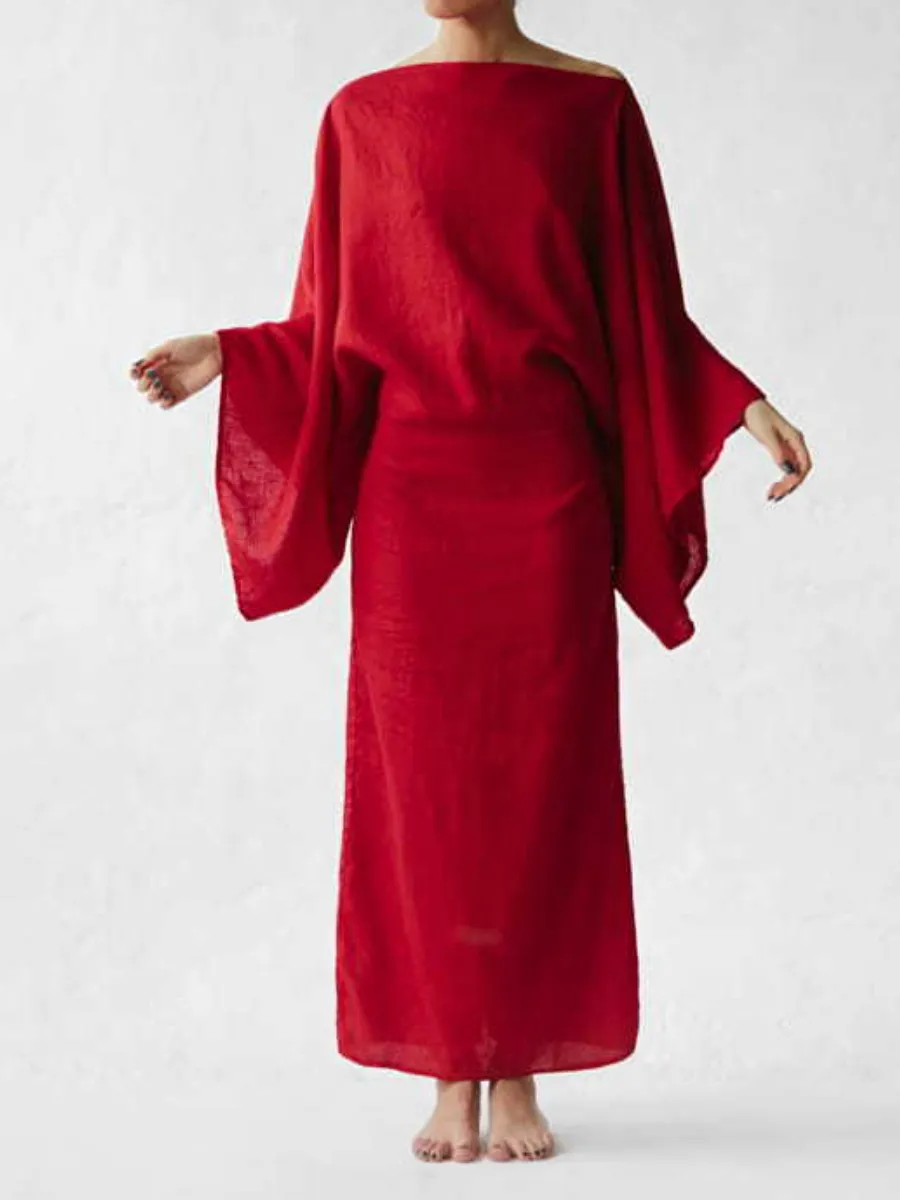 Chic Oversized Linen Maxi Dress