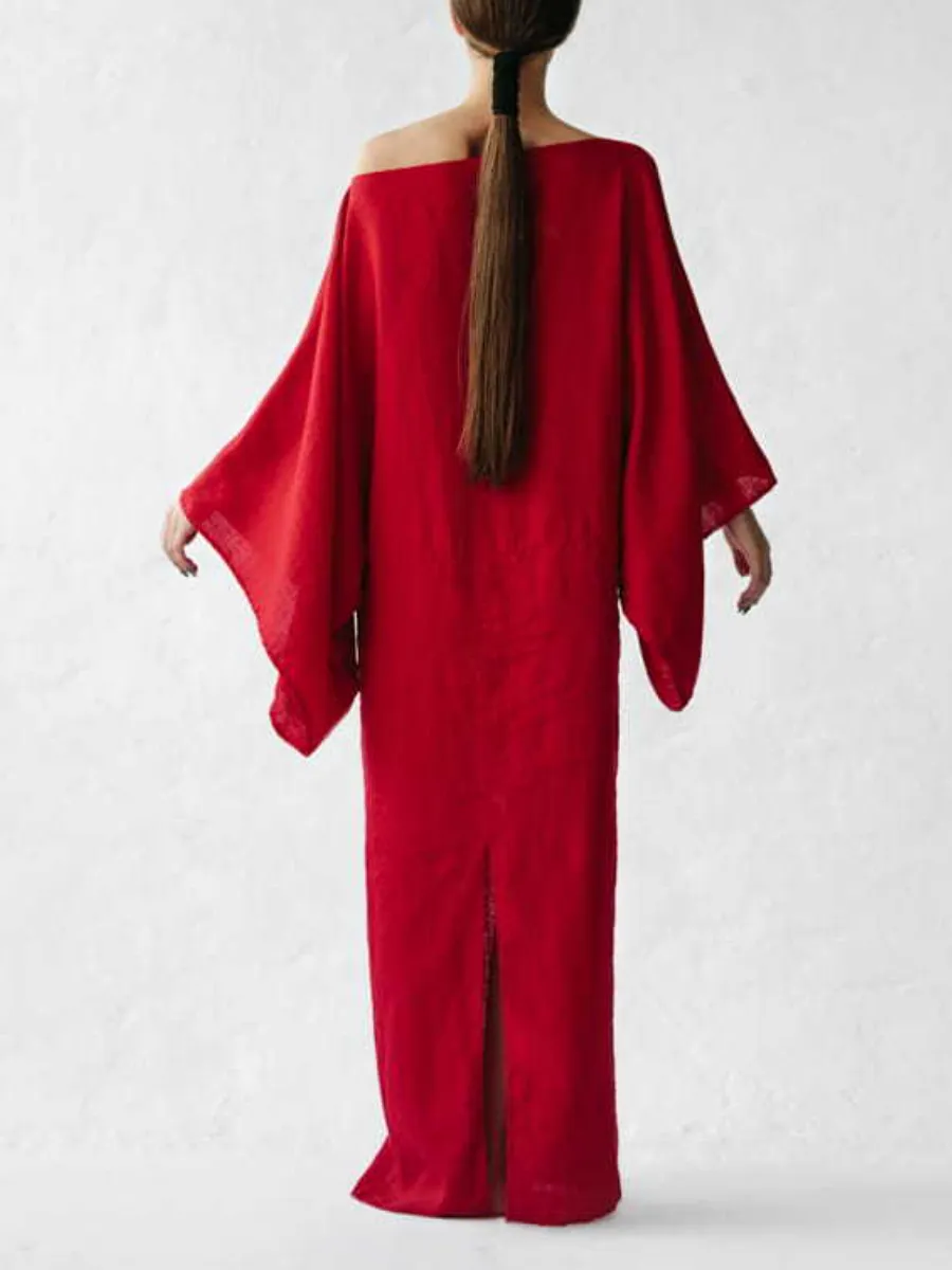 Chic Oversized Linen Maxi Dress