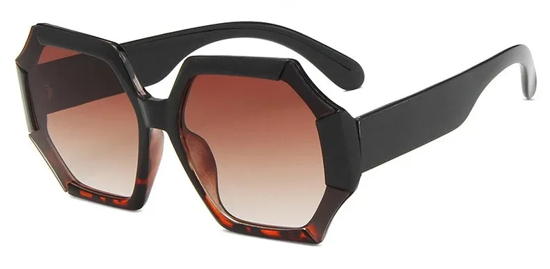 Chic Polygonal Square Sunglasses with Gradient Lenses