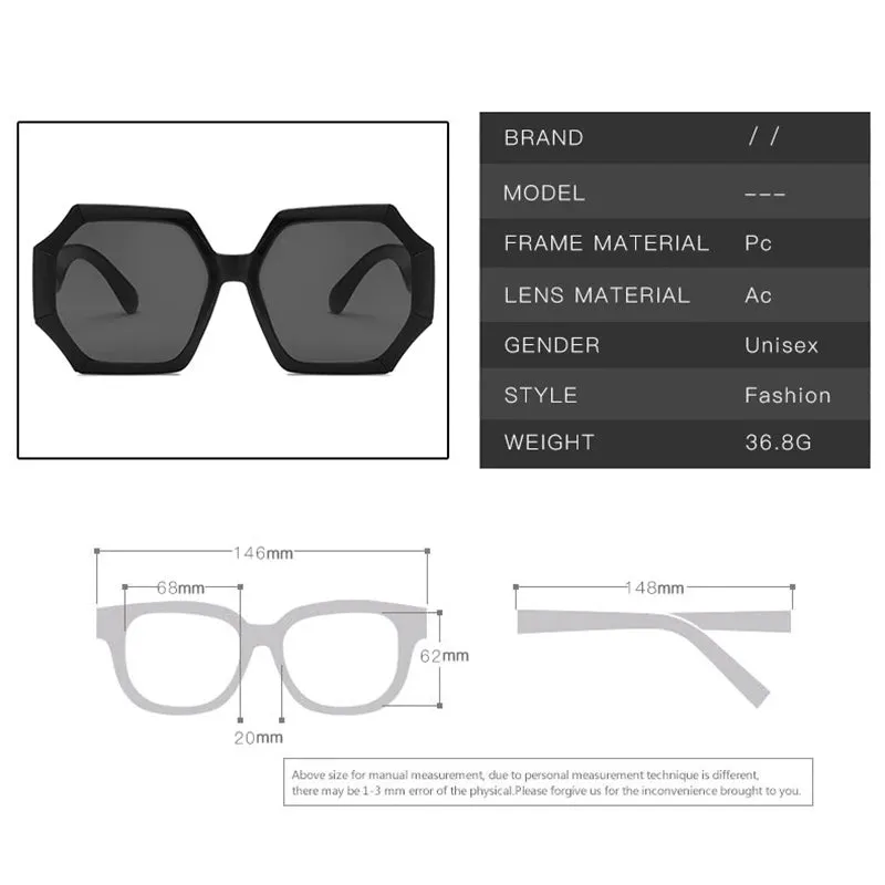 Chic Polygonal Square Sunglasses with Gradient Lenses