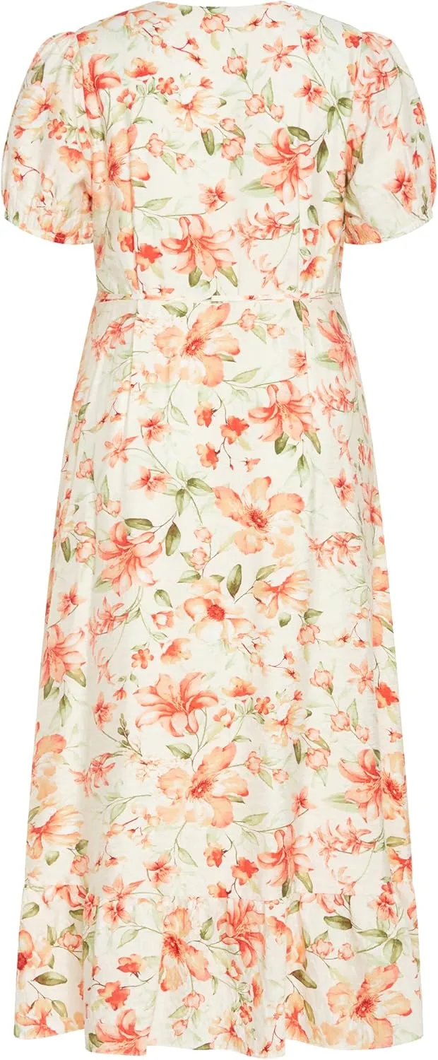 City Chic Women's Plus Size Dress - Sarina Print Wrap Midi