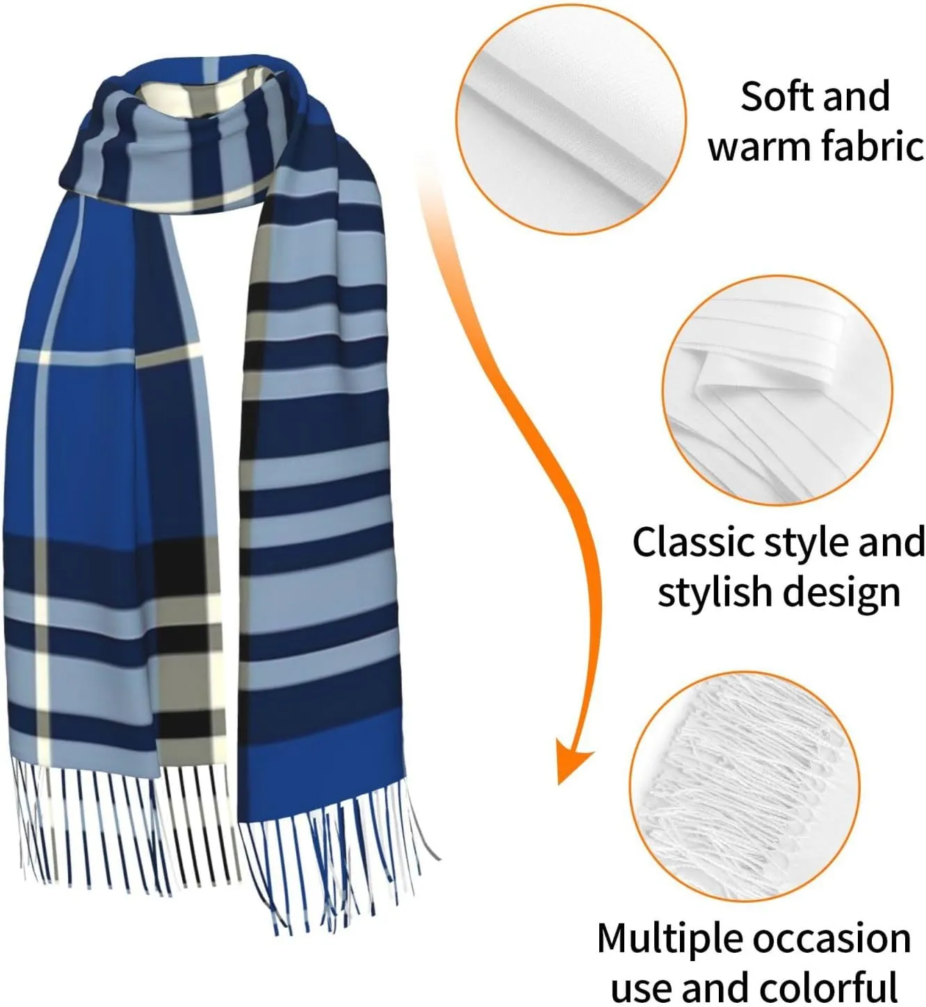 Clan Stewart Hunting Tartan Imitation Cashmere Tassel Scarf Winter Scarf Autumn Softest Classic Warm