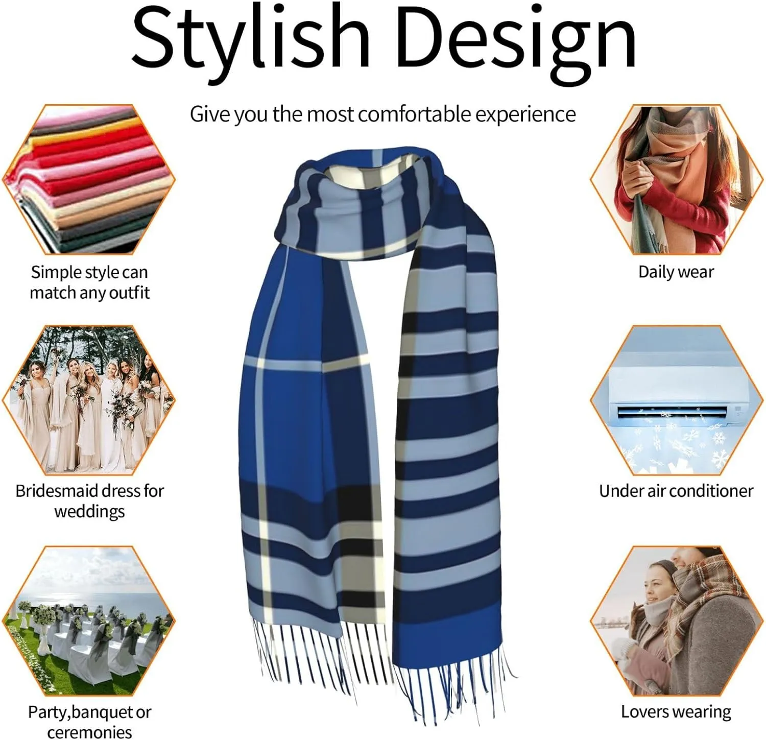Clan Stewart Hunting Tartan Imitation Cashmere Tassel Scarf Winter Scarf Autumn Softest Classic Warm
