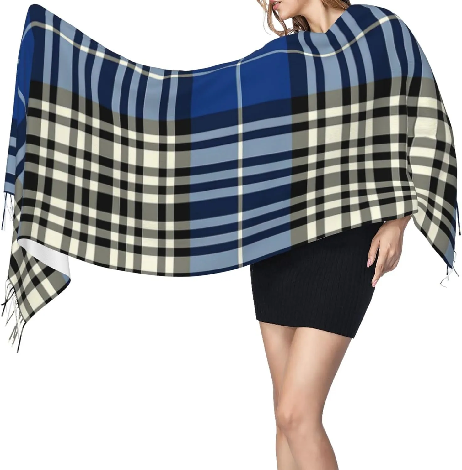 Clan Stewart Hunting Tartan Imitation Cashmere Tassel Scarf Winter Scarf Autumn Softest Classic Warm