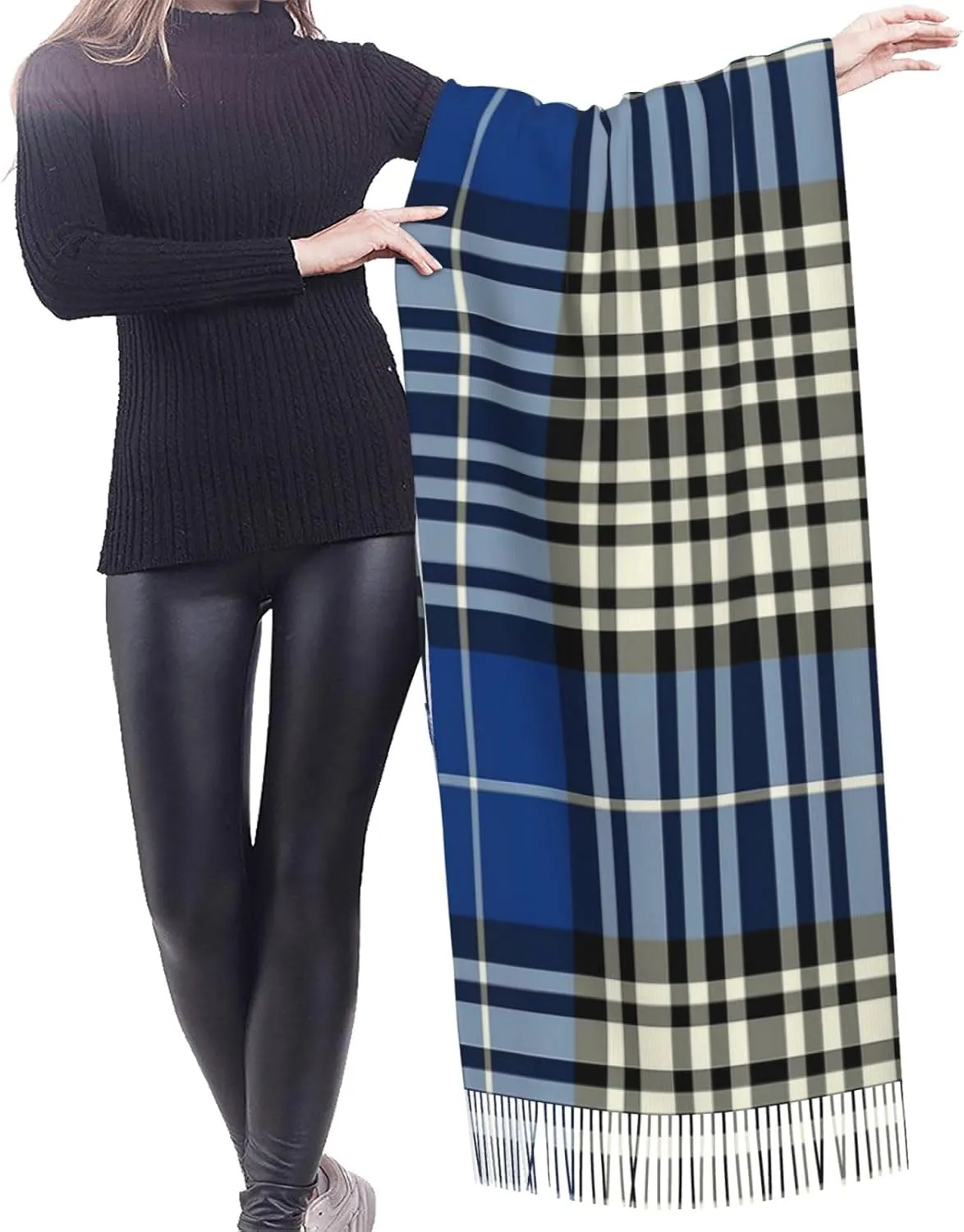 Clan Stewart Hunting Tartan Imitation Cashmere Tassel Scarf Winter Scarf Autumn Softest Classic Warm