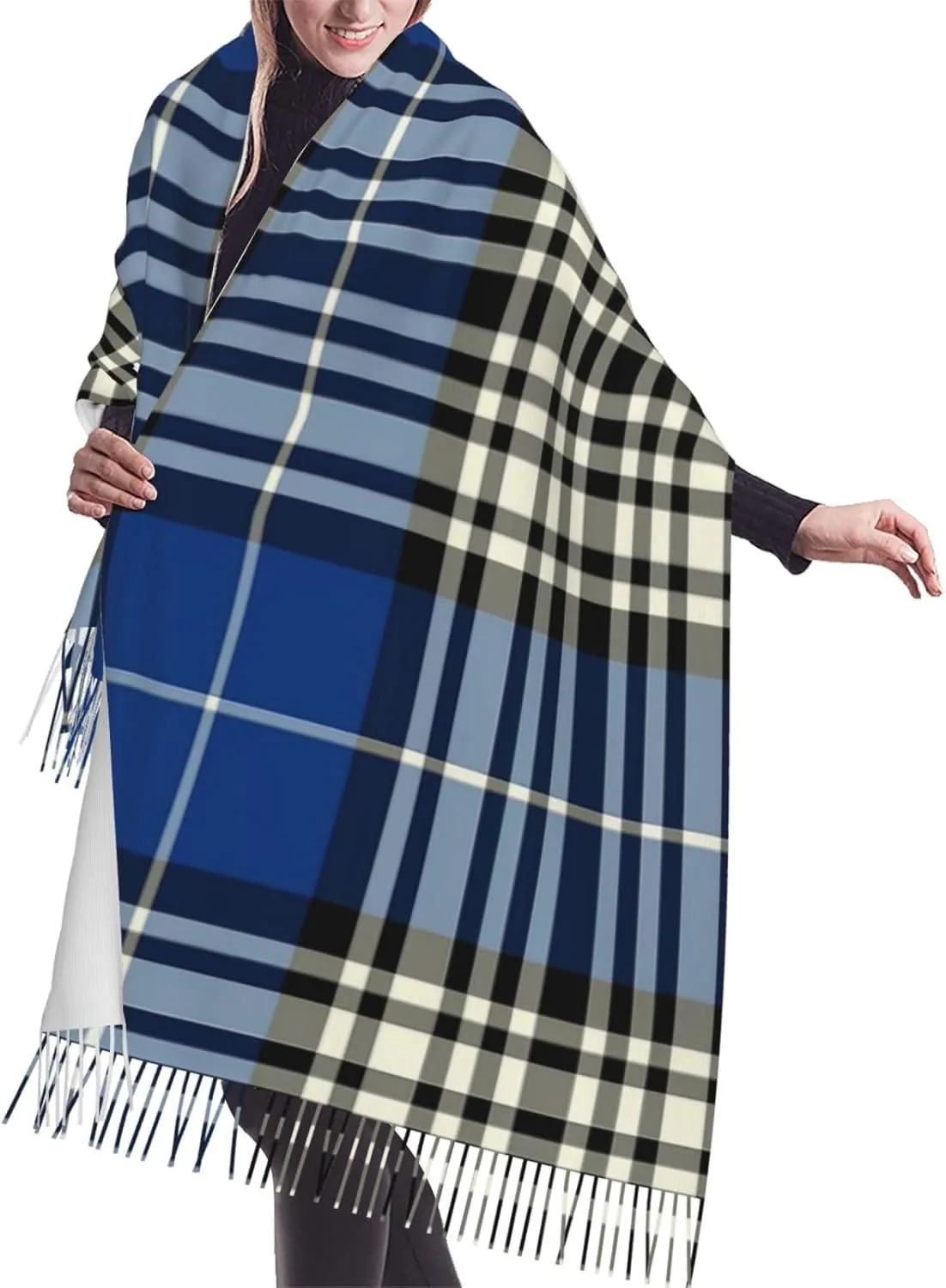 Clan Stewart Hunting Tartan Imitation Cashmere Tassel Scarf Winter Scarf Autumn Softest Classic Warm