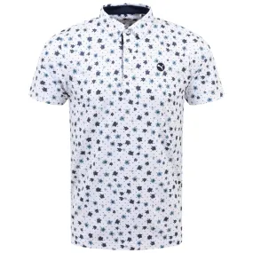 Cloudspun Floral Printed Polo White/Blue - SS24