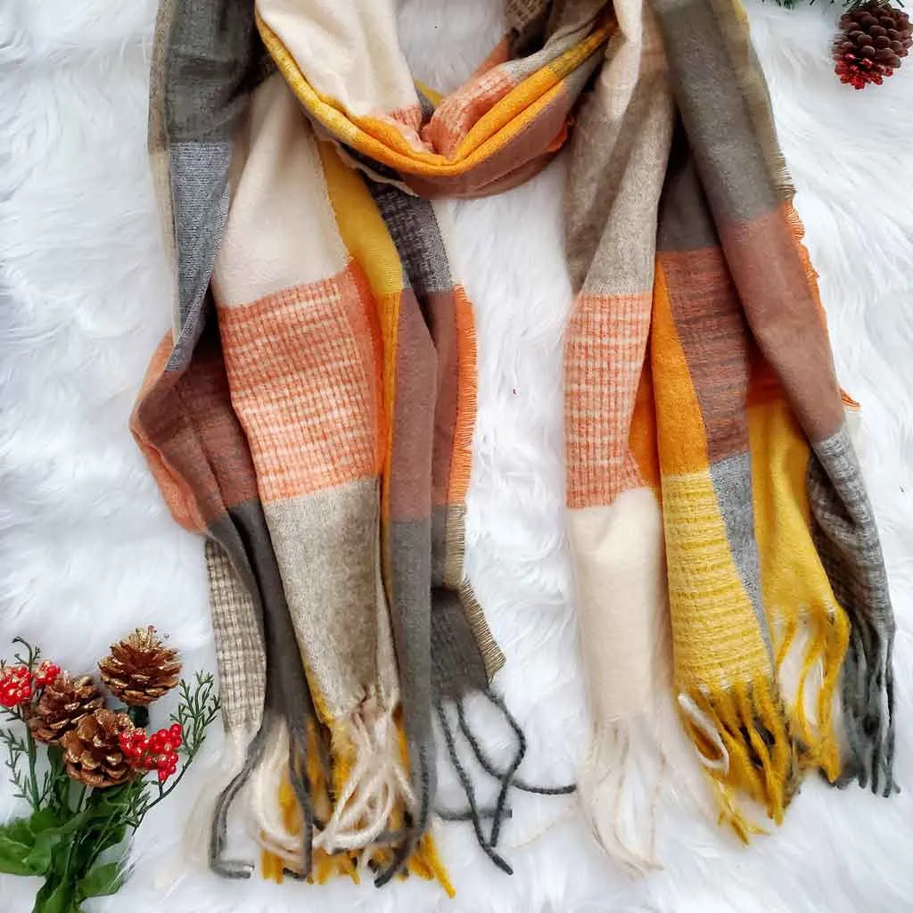 Color Block Style Cozy Scarf