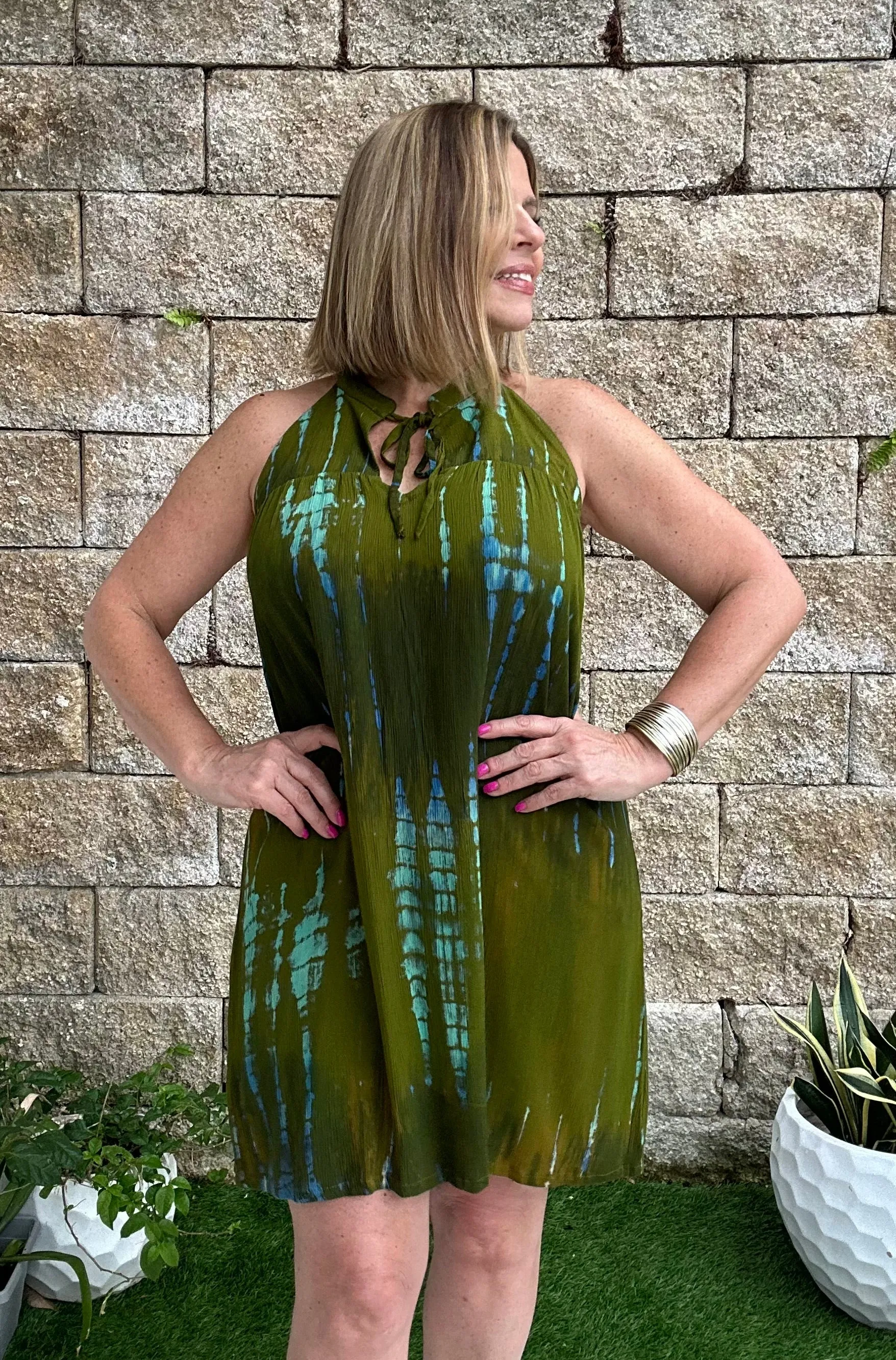 Dark Green Mini Dress