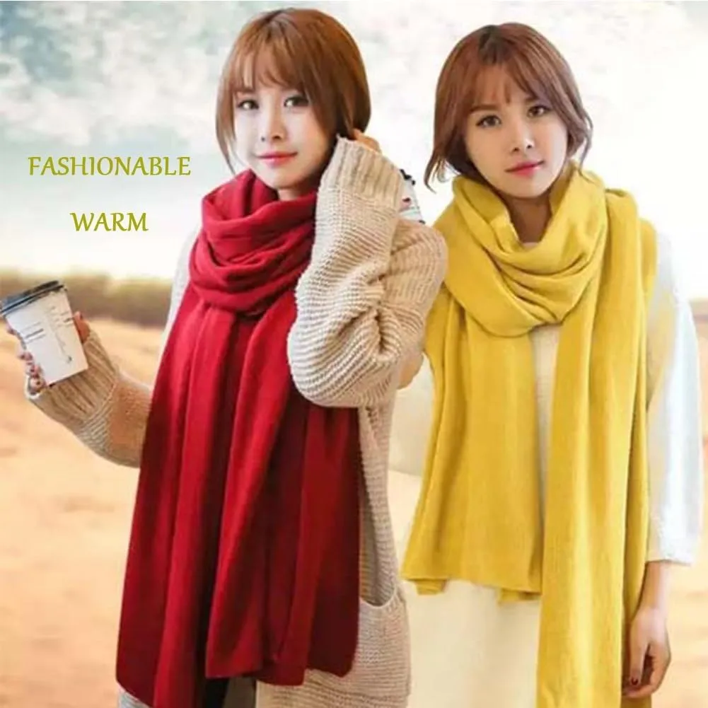 Donni Rib Blanket Scarf for Women, Women's Scarf Cashmere Feel Shawl Warm Winter for Travel(Light gray)