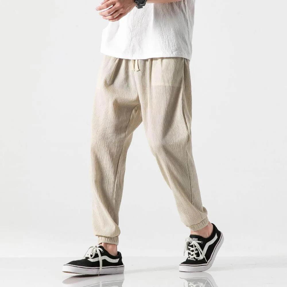ENZO Cotton Linen Harem Pants