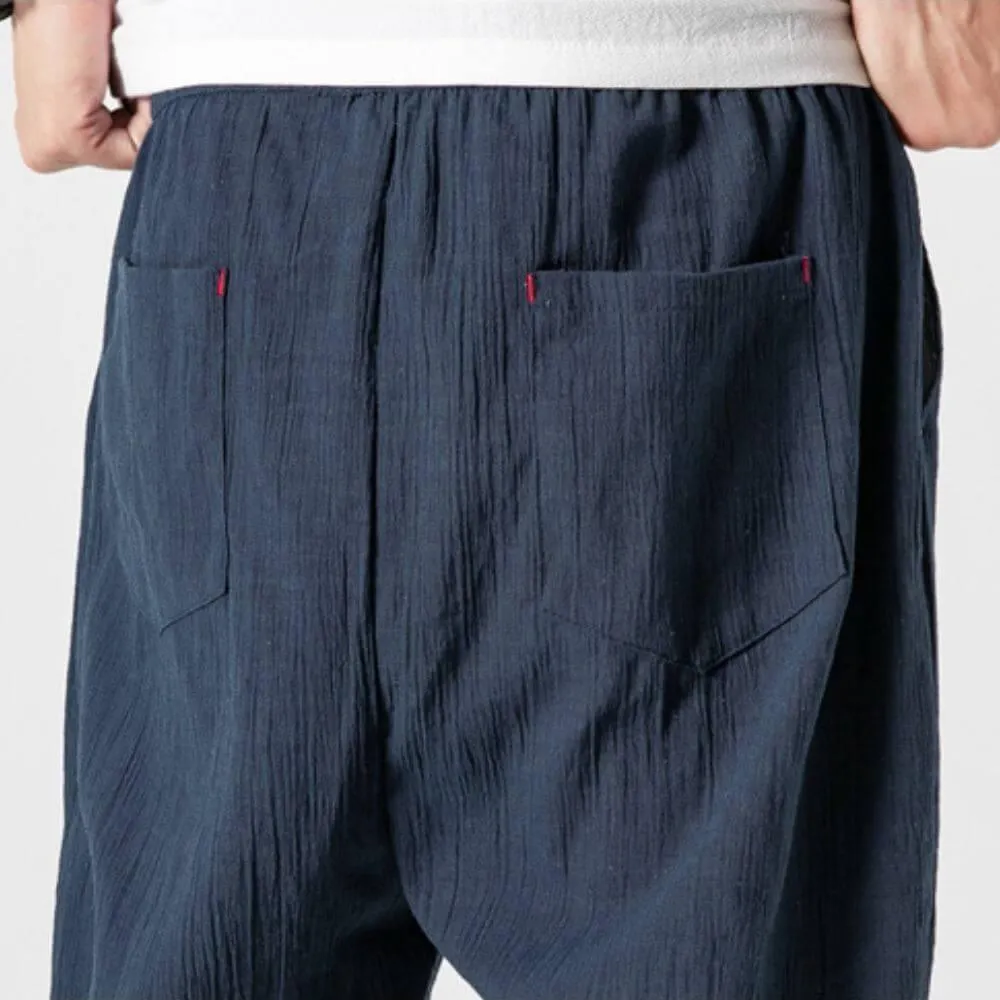 ENZO Cotton Linen Harem Pants