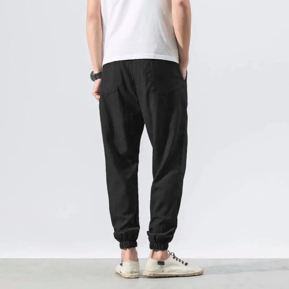 ENZO Cotton Linen Harem Pants