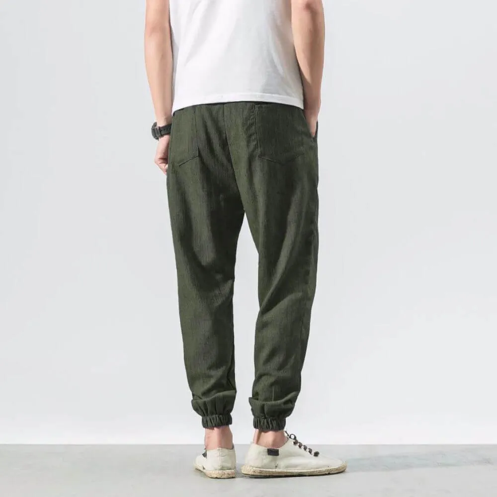 ENZO Cotton Linen Harem Pants