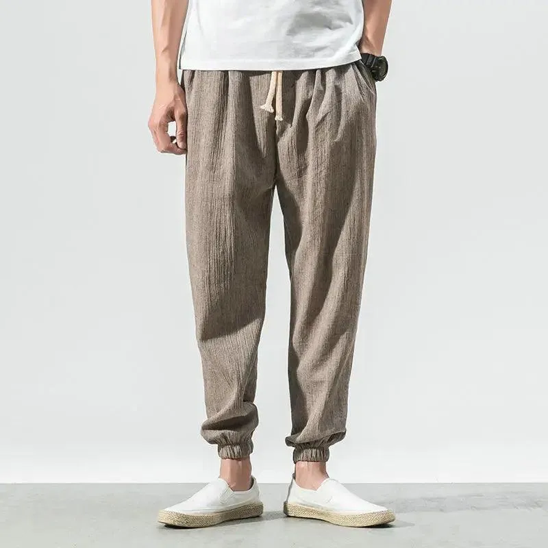 ENZO Cotton Linen Harem Pants