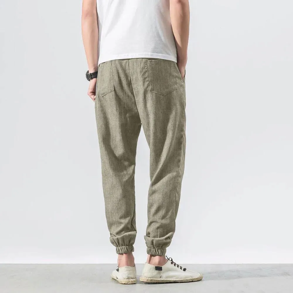 ENZO Cotton Linen Harem Pants