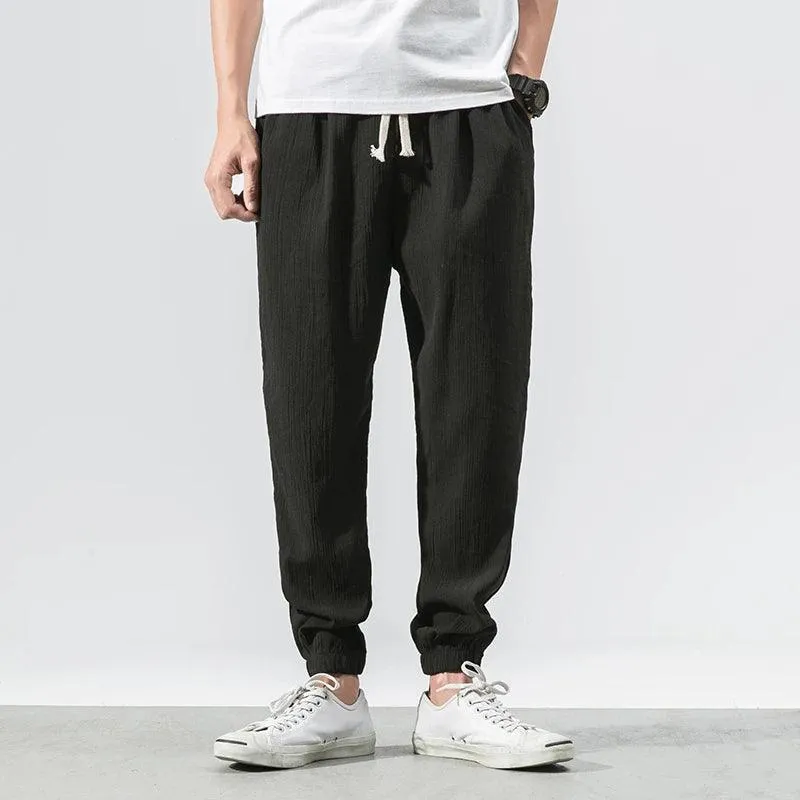ENZO Cotton Linen Harem Pants