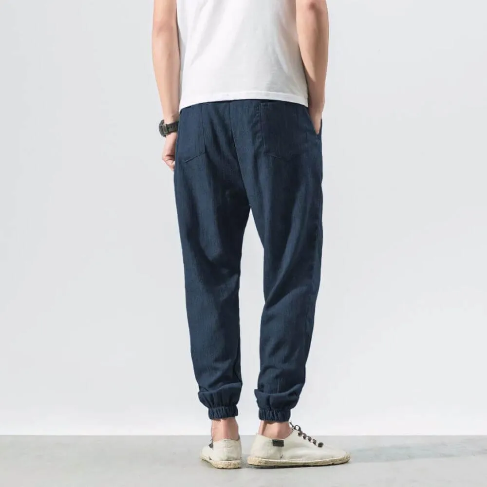 ENZO Cotton Linen Harem Pants