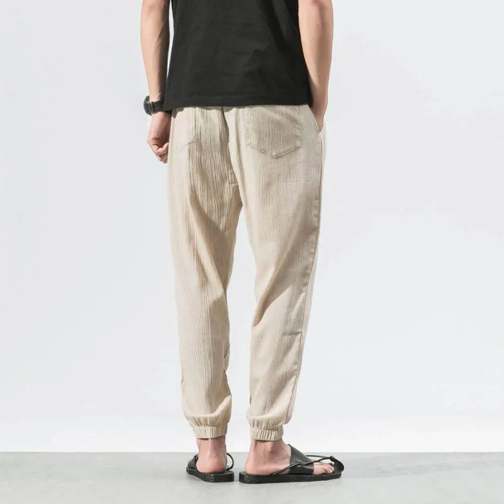 ENZO Cotton Linen Harem Pants