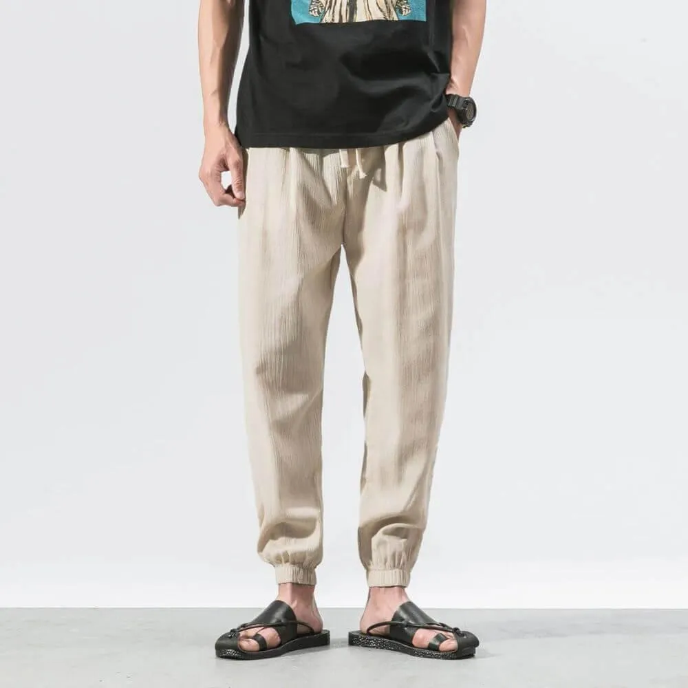 ENZO Cotton Linen Harem Pants