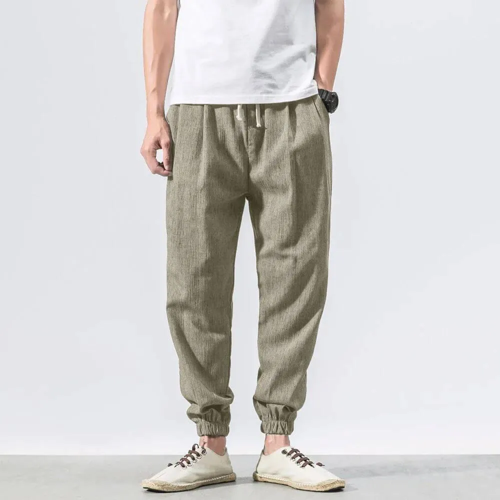 ENZO Cotton Linen Harem Pants