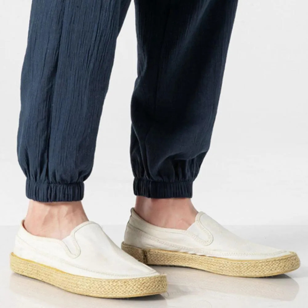 ENZO Cotton Linen Harem Pants