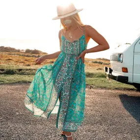 Floral Print Sleeveless Midi Dress