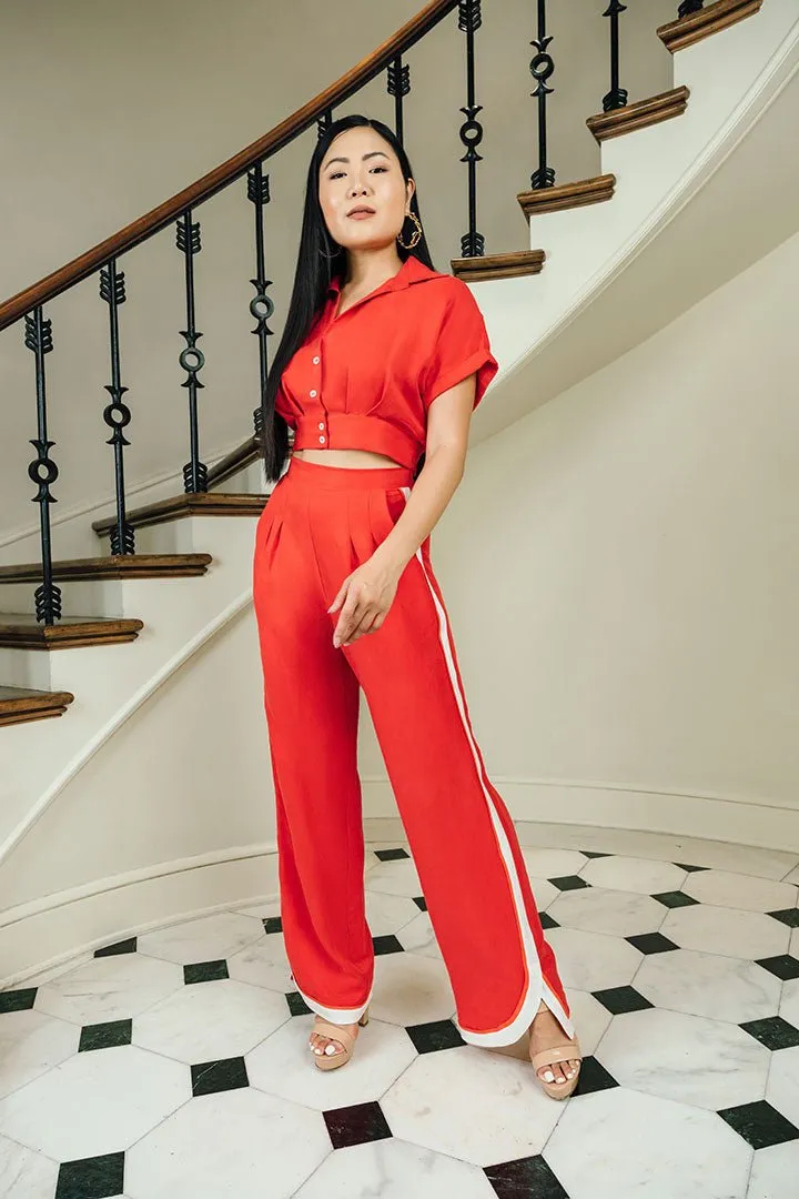 Hera Cropped Pleated Blouse