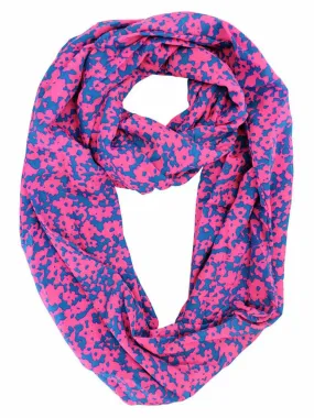 Hot Pink & Blue Speckled Trendy Circle Scarf