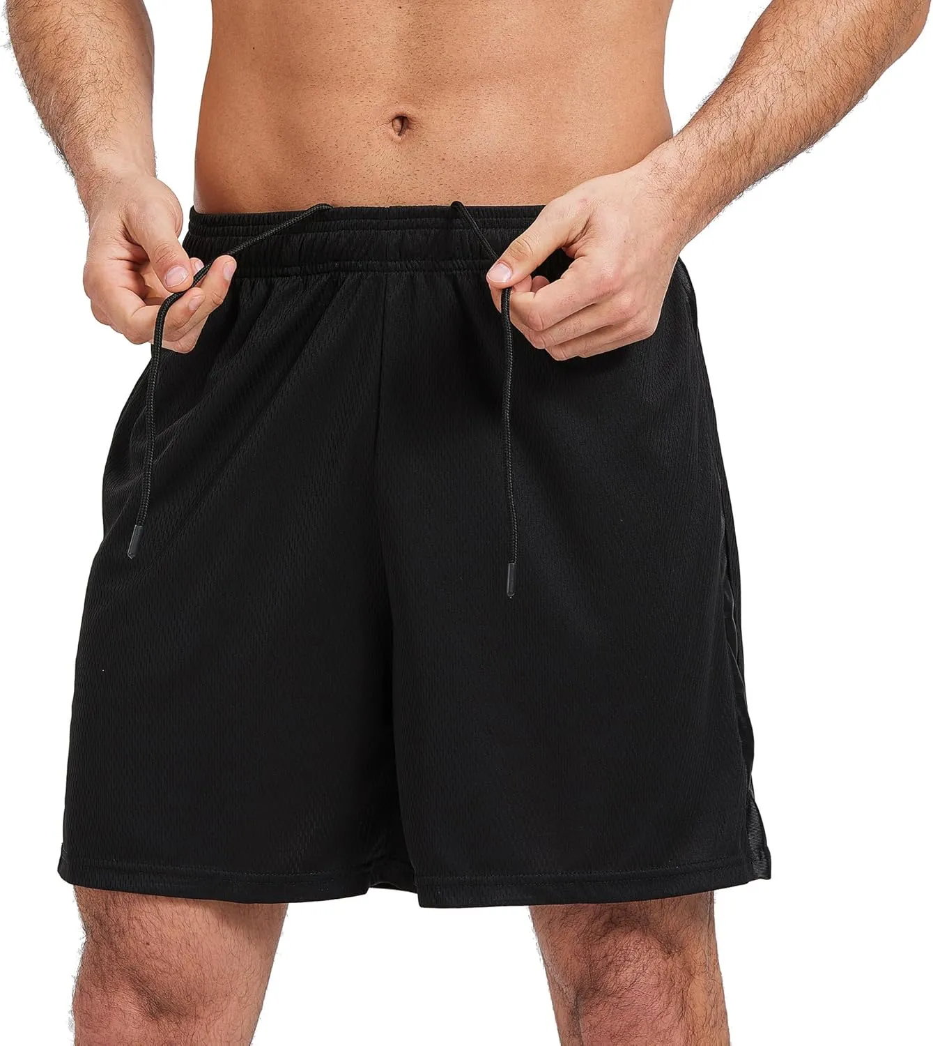 HQUEC Mens Shorts Mesh Gym Lightweight Comfortable 7"/ 5" Basketball Shorts Loose-Fit with Pockets