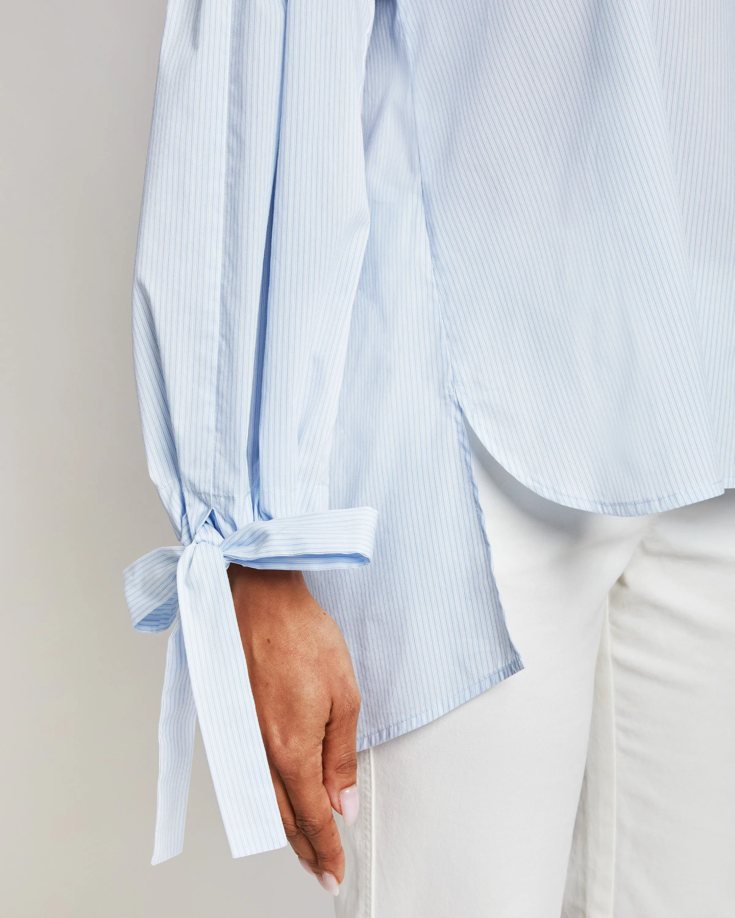 JUNIPER Relaxed Cotton Top with Long Blouson Sleeves