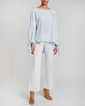 JUNIPER Relaxed Cotton Top with Long Blouson Sleeves