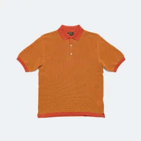 Knit Polo "WASHI" 2 Tone - Orange