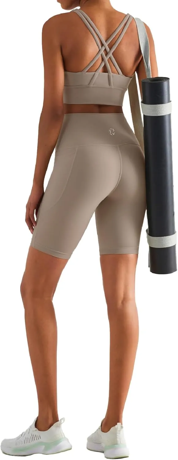 Kseniya Women's Yoga Shorts-Athletic Shorts with Pockets High Waisted and Comfortable.