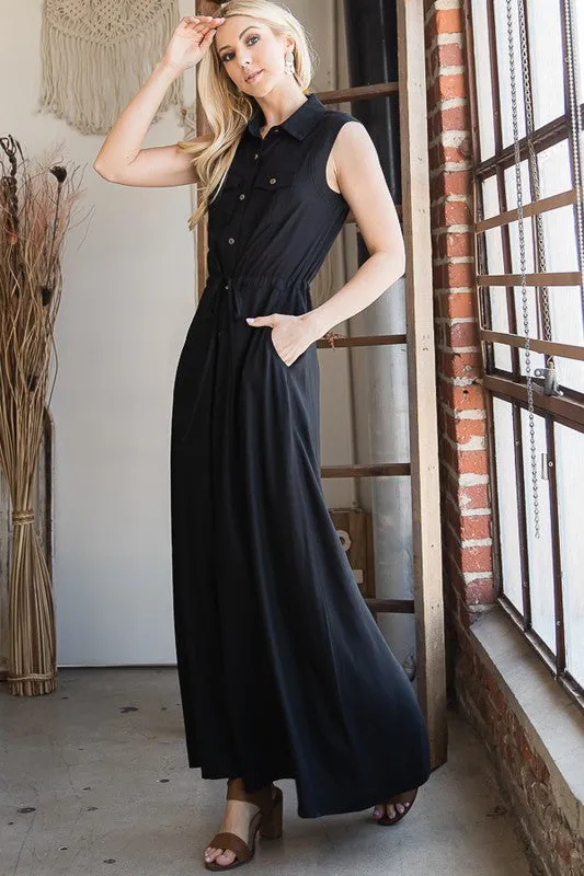 Lilyana Button Down Maxi Dress