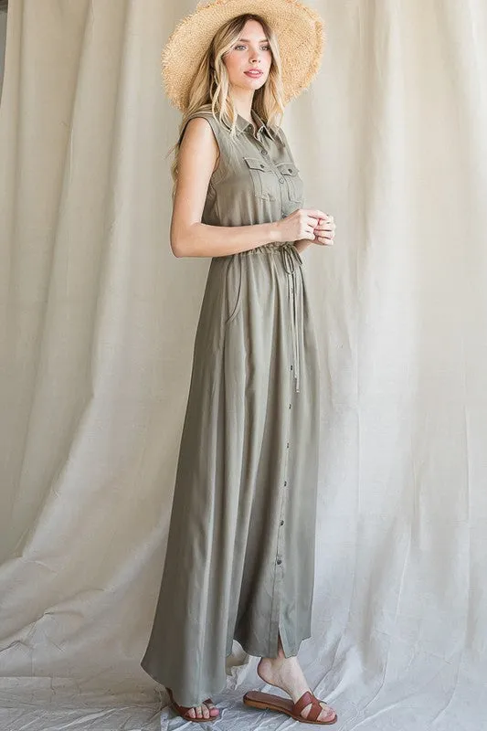 Lilyana Button Down Maxi Dress