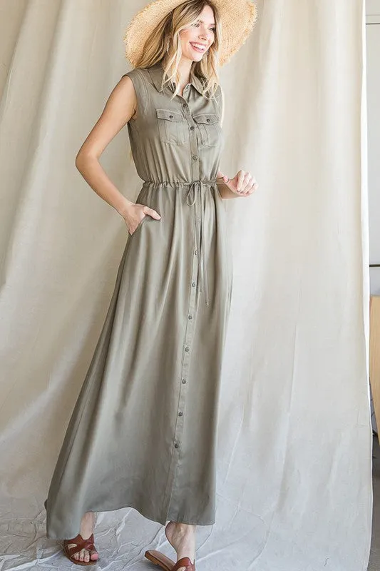 Lilyana Button Down Maxi Dress