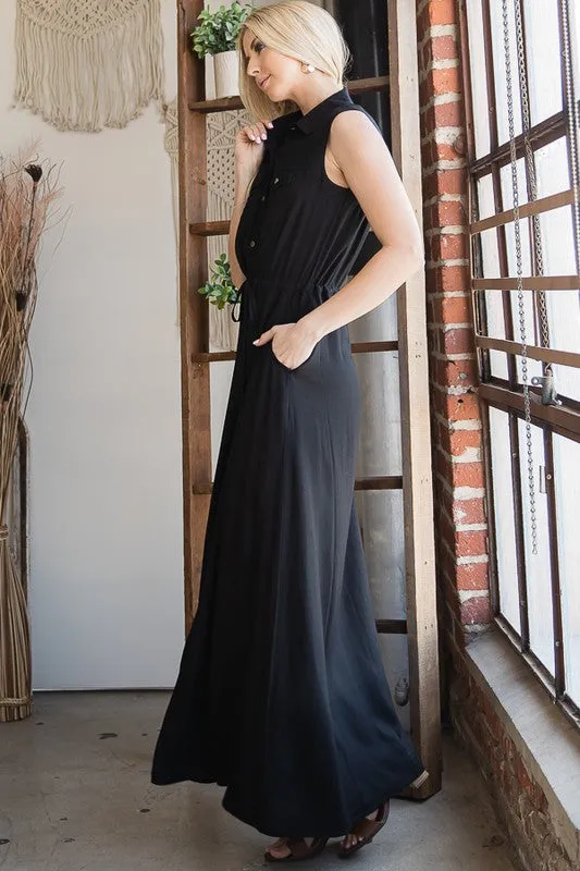 Lilyana Button Down Maxi Dress