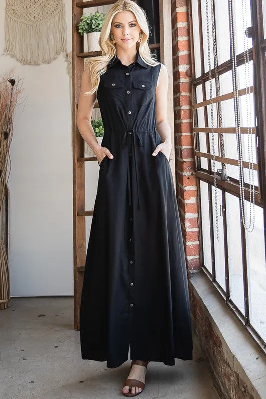 Lilyana Button Down Maxi Dress